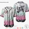 Shinobu Kocho Demon Slayer Pink White Baseball Jersey Shirt