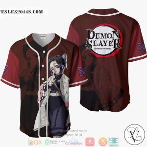 Shinobu Kocho Demon Slayer Red Baseball Jersey Shirt