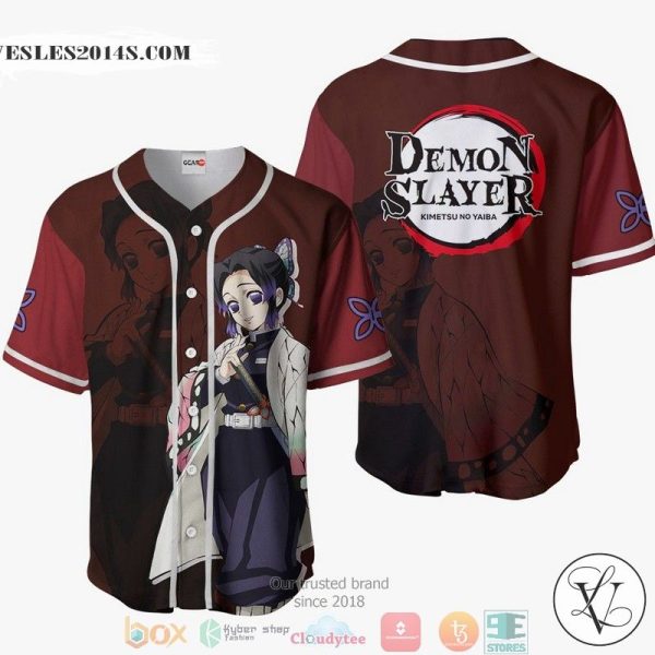 Shinobu Kocho Demon Slayer Red Baseball Jersey Shirt