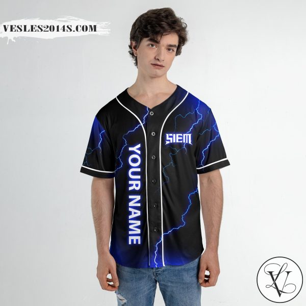 Siem black blue Baseball Jersey