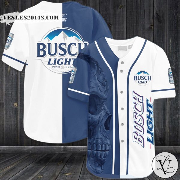 Skull Busch Light Baseball Jersey