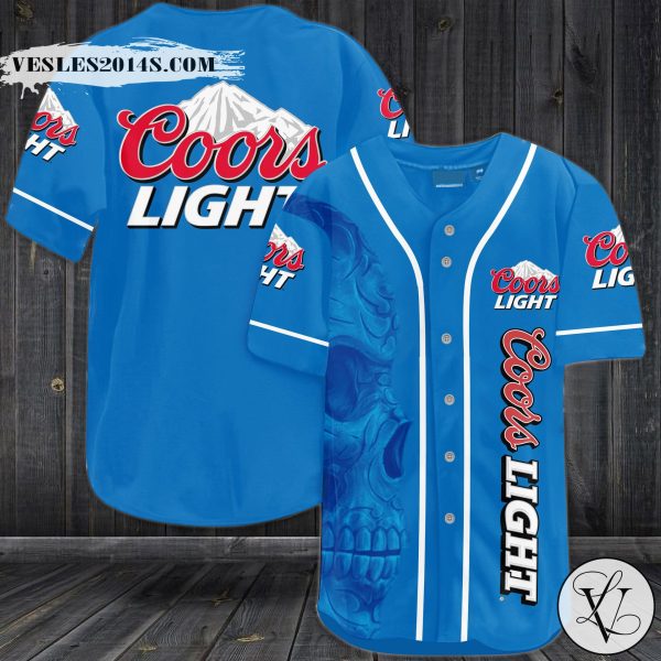 Skull Coors Light Baseball Jersey
