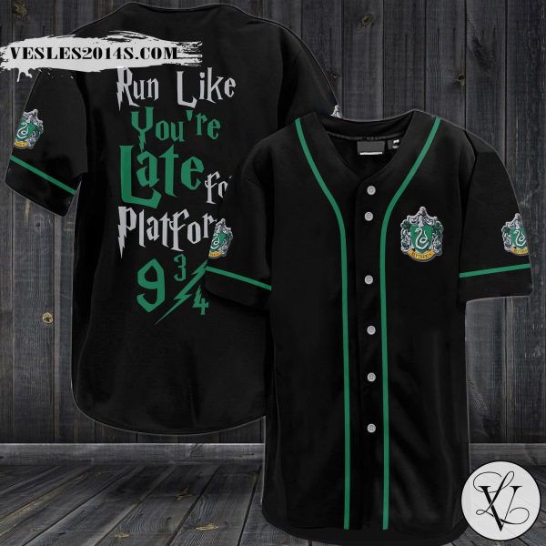 Slytherin Harry Potter Run Like You’re Late for platform yellow Baseball Jersey