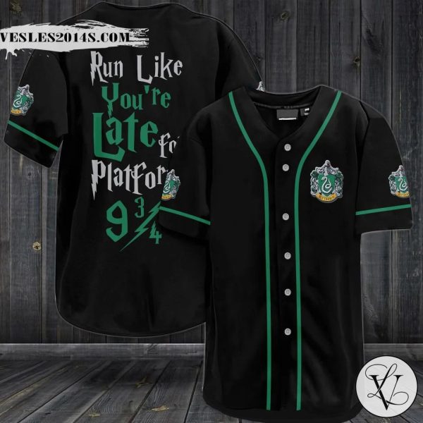 Slytherin Run Like You’re Late Platform Baseball Jersey Shirt