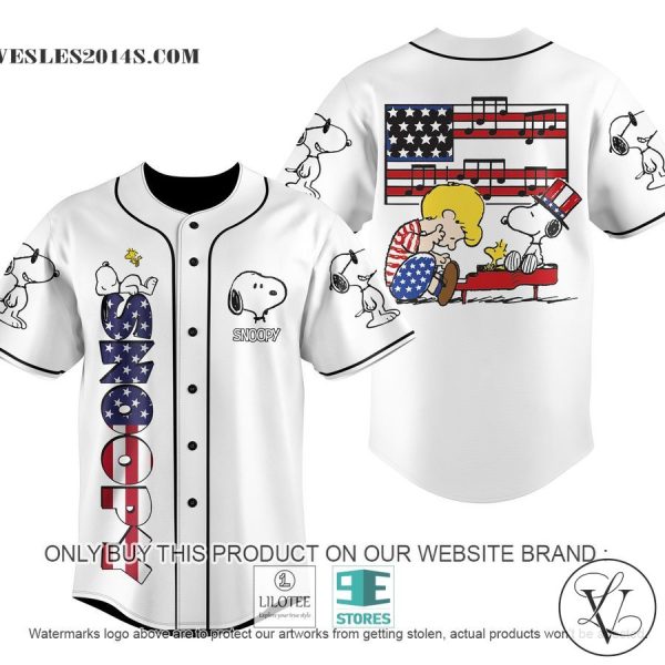 Snoopy United States Flag Baseball Jersey