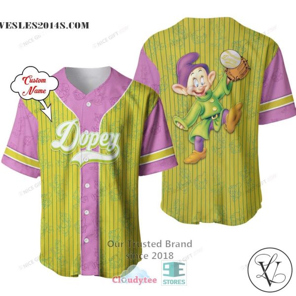 Snow White And The Seven Dwarfs Dopey Custom Name Baseball Jersey Shirt