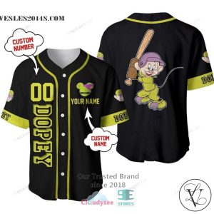 Snow White And The Seven Dwarfs Dopey Personalized Baseball Jersey Shirt