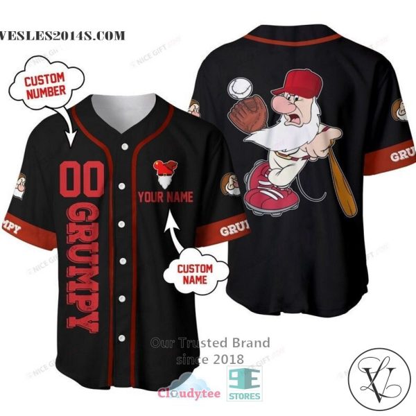 Snow White And The Seven Dwarfs Grumpy Play Personalized Baseball Jersey Shirt