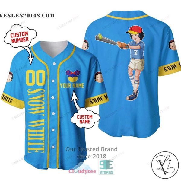 Snow White And The Seven Dwarfs Snow Color Personalized Baseball Jersey Shirt