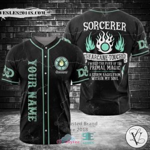 Sorcerer The Arcane Touched Custom Name Baseball Jersey