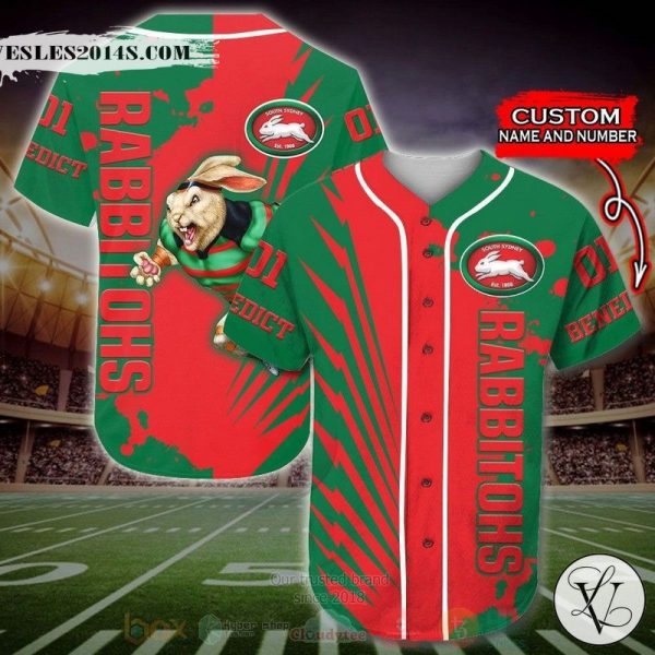 South Sydney Rabbitohs NRL Personalized Baseball Jersey