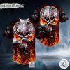 Spiral Fire Blast Zombie Ghost Skull Baseball Jersey