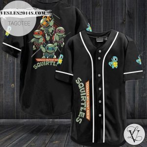 Squirtles Teenage Mutant Ninja Baseball Jersey – Black