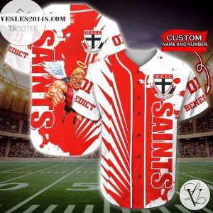 St Kilda Saints Baseball Jersey Afl – Premium Jersey Shirt – Custom Name & Number Jersey Sport