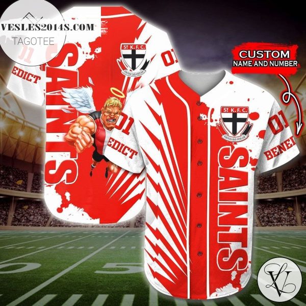 St Kilda Saints Baseball Jersey Afl – Premium Jersey Shirt – Custom Name & Number Jersey Sport