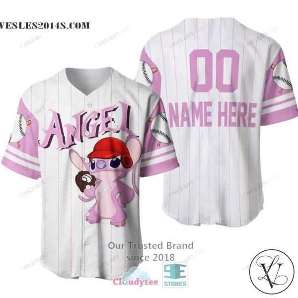 Stitch Angel Personalized Baseball Jersey Shirt