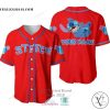 Stitch Custom Name Red Baseball Jersey Shirt