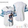 Stitch Disney All Over Print Pinstripe White Baseball jersey
