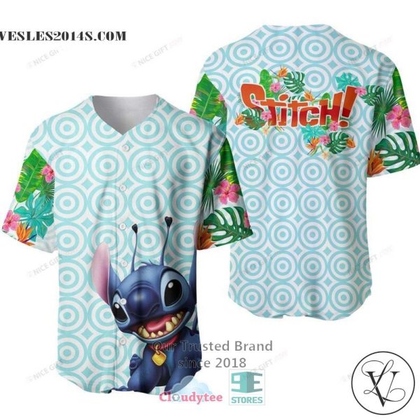 Stitch Flower Baseball Jersey Shirt