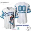 Stitch Personalized Blue White Baseball Jersey Shirt
