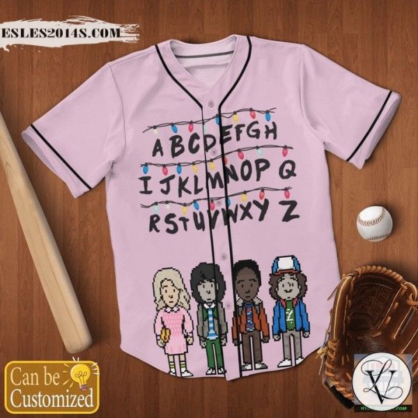 Stranger Things Alphabet Personalized Baseball Jersey Shirt