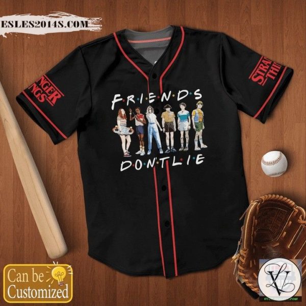 Stranger Things Friends Don’t Lie Personalized Baseball Jersey Shirt