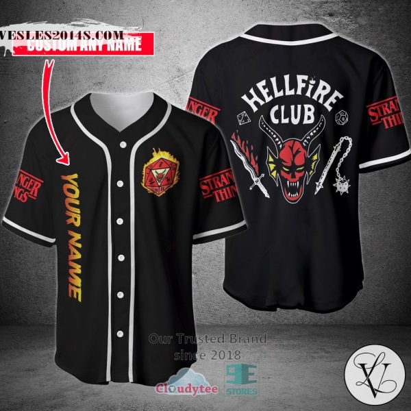 Stranger Things Hellfire Club Custom Name Baseball Jersey Shirt