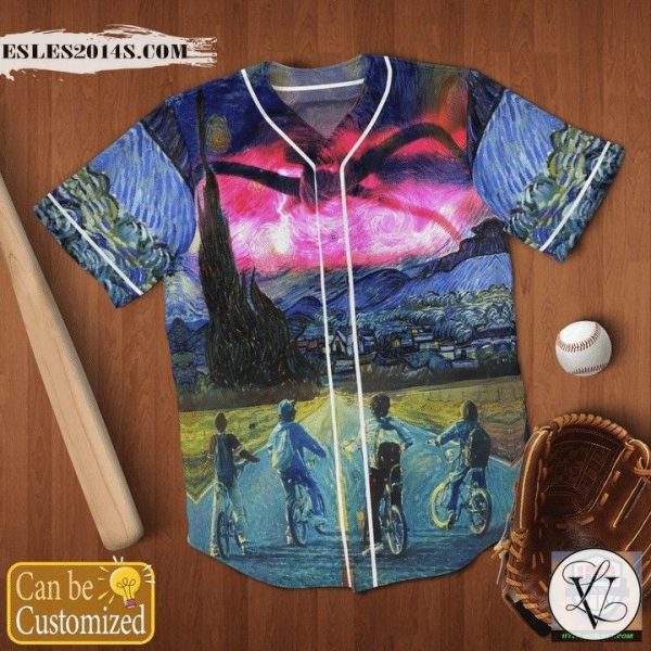 Stranger Things Starry Night Personalized Baseball Jersey Shirt