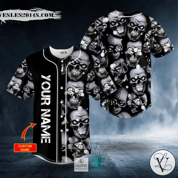 Stuck Between IDK IDC And IDGAF Diamond Skull Custom Baseball Jersey