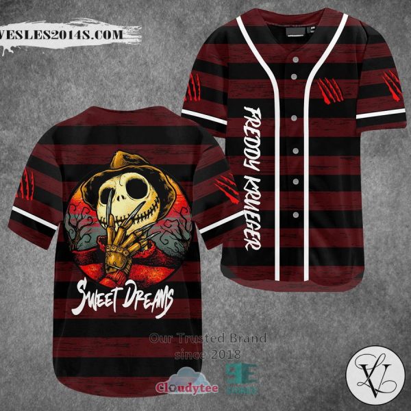 Sweat Dreams Jack Skellington Freddy Krueger costume Baseball Jersey