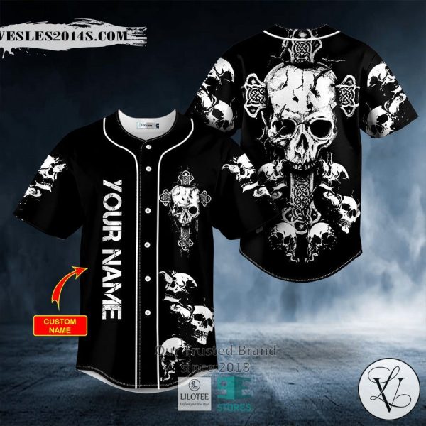 Sword Broken Skull Custom Baseball Jersey