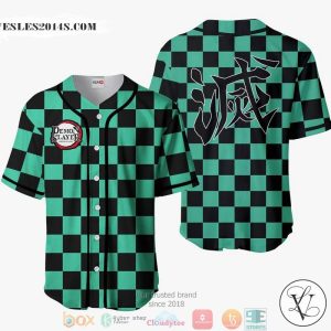 Tanjiro Demon Slayer Caro Baseball Jersey Shirt