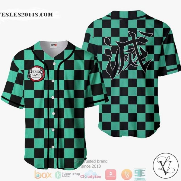Tanjiro Demon Slayer Caro Baseball Jersey Shirt