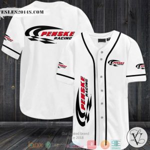 Team Penske Car Racing White Baseball Jersey