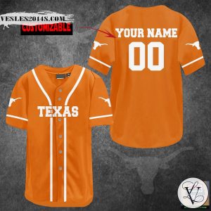 Texas Longhorns Personalized Baseball Jersey Shirt