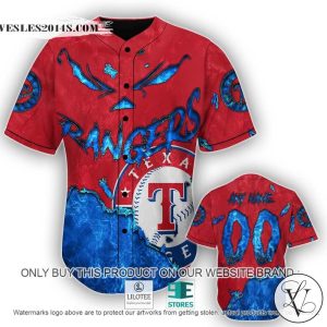 Texas Rangers Blood Personalized Baseball Jersey