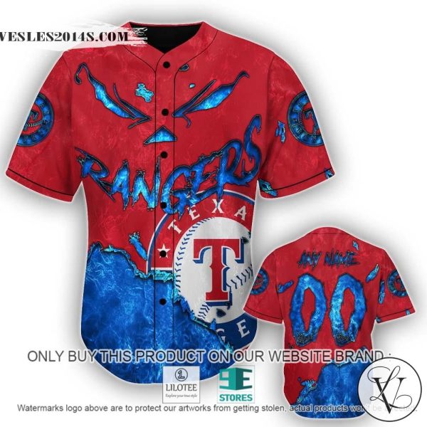 Texas Rangers Blood Personalized Baseball Jersey