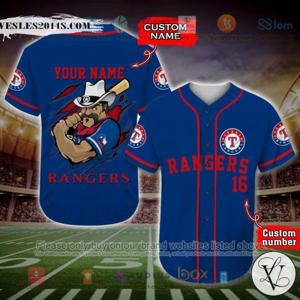 Texas Rangers MLB Custom Baseball Jersey