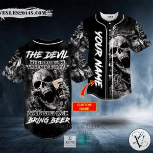 The Devil Whisper To Me Scream Breakthrough Beer Skull Custom Baseball Jersey