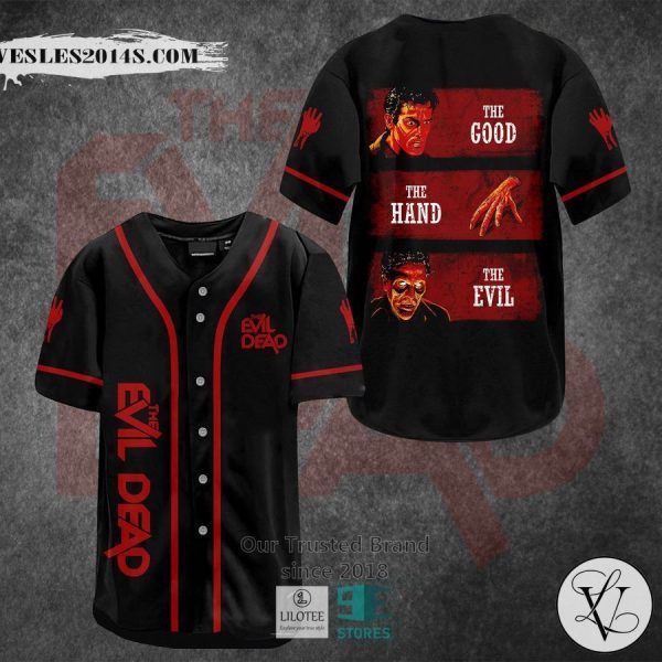 The Good The Hand The Evil Horror Movie Baseball Jersey