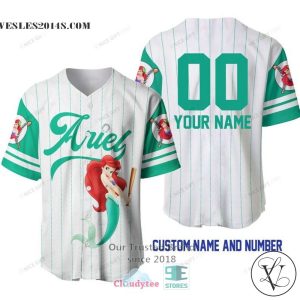 The Little Mermaid Ariel Personalized Baseball Jersey Shirt