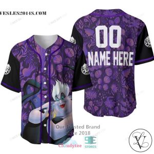 The Little Mermaid Ursula Cartoon Personalized Baseball Jersey Shirt