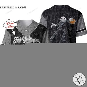 The Nightmare Before Christmas Jack Skellington Custom Name Baseball Jersey Shirt