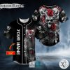 Three Skull With Rose Custom Baseball Jersey