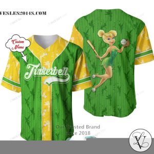 Tinker Bell Custom Name Baseball Jersey Shirt