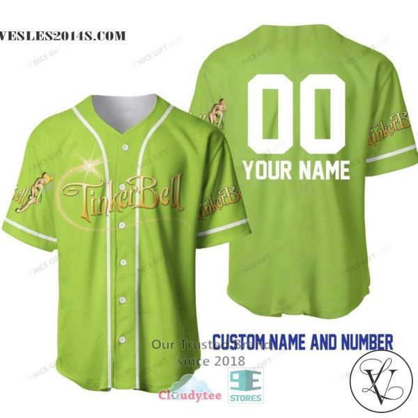 Tinker Bell Personalized Baseball Jersey Shirt