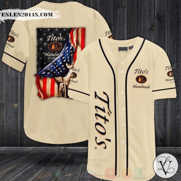 Titos Handmade American Flag Baseball Jersey Shirt