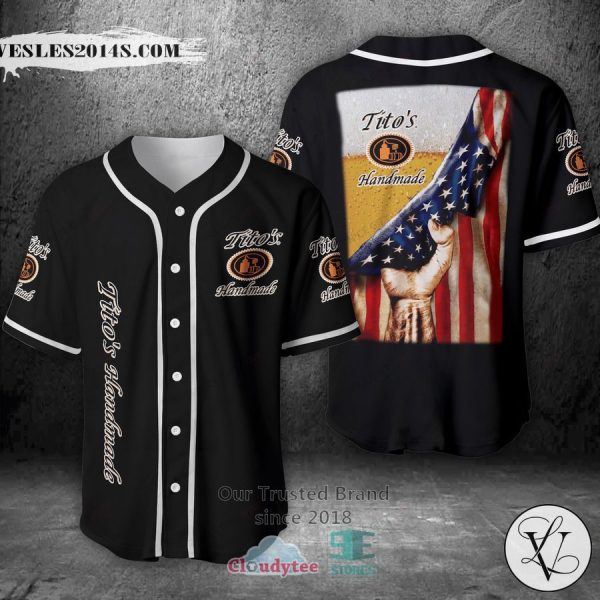 Tito’s Handmade Vodka United States Flag black Baseball Jersey