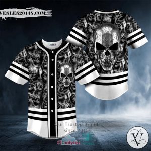 Tribal Metal Demon Skull Baseball Jersey
