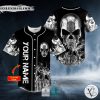 Tribal Metal Grim Reaper Flame Skull Custom Baseball Jersey